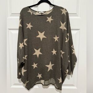 JODIFL Star Patterned Tunic in Charcoal and Cream